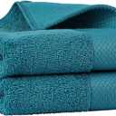 PiccoCasa 100% Cotton Hand Towels, 2 Pack Thick Face Towel Set Design, Super Soft and Highly Absorbent Hand Towel for Bathroom (Teal, 16 x 30 Inch)