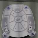 Baby Bath seat for Babies 6 Months & up, 360 Stable Toddler Bath Chair with one-Touch Button, Back Hollow Design, Water Temperature Card & 4 Suction Cups for Safety (Gray)