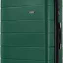 Kono Large Checked Luggage, 28-inch Expandable Rolling Suitcase, Green, Large-checked Spinner