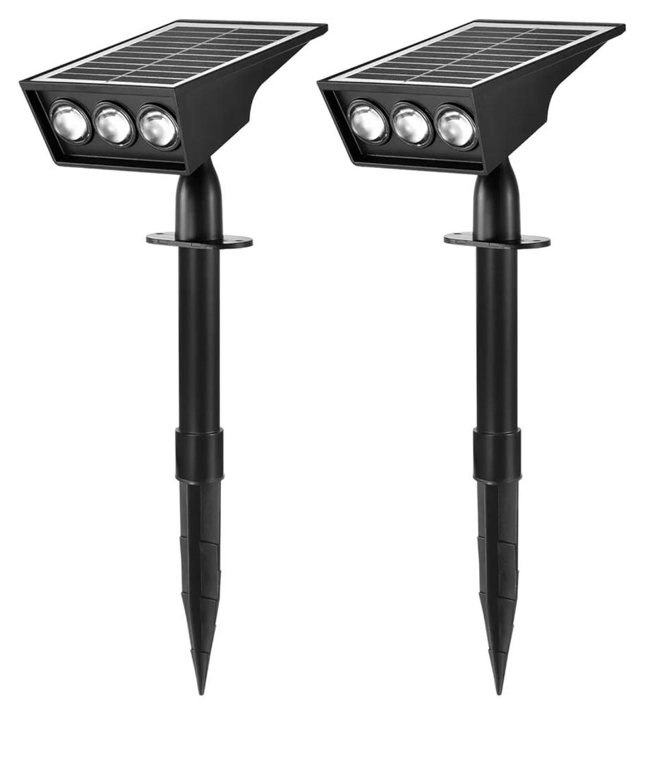 Solar Spot Lights Outdoor, RGB Solar Landscape Spotlights IP65 Waterproof Adjustable Light House Lights Colorful Spot Light for Yard Garden Pathway (2)