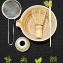 Matcha Whisk Set with Matcha Bowl, Matcha Whisk Holder Matcha Bamboo Whisks, Scoop, Sifter, Unique Gifts for Women Men Girl Friend Home Kitchen Decor Gifts for Tea Enthusiasts Christmas
