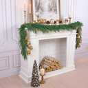 Christmas Norfolk Pine Garland, Real Touch Artificial Greenery for Mantle, Fireplace, Table, Indoor Outdoor Holiday Decoration (2, 6 Ft)