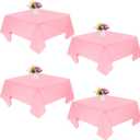 4 Pack Square Table Cloth 70x70 Inch Pink Tablecloth Machine Washable Fabric Polyester Table Cover for Dining, Buffet Parties, Picnic, Events, Weddings and RestaurantsPink