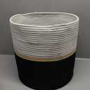 HD Designs Polyester Rope Basket - White Black & Gold