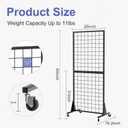 4-Pack 2'x5.5' Ft Gridwall Panel Display Stands Heavy Duty Floor Standing Retail Display Rack with Triangle Base for Retail Art Show With 20 Hooks