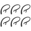 6 Pack Replacement Ear Hook Universal Small Clamp Loop Clip for Other Bluetooth Headset (Black)