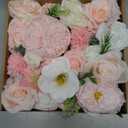 FPMSQDY Artificial Peonies Flowers, Pink Cake Flowers Fake Silk Roses with Stems Faux Tulip Wedding Bridal Bouquets for Table Centerpieces Floral Arrangement Arch Home Decoration