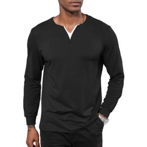 Mens Fashion Henley Shirts V Neck Long Sleeve Casual Muscle Slim Fit Cotton Tee Shirts Tops (XX-Large, Black) Mens Fashion Henley Shirts V Neck Long Sleeve Casual Muscle Slim Fit Cotton Tee Shirts Tops (XX-Large, Black)