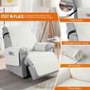 VANSOFY 100% Waterproof Recliner Chair Covers, Recliner Cover Non-Slip Dog Chair Cover Furniture Protector Washable Slipcover with Pocket, Elastic Straps for Pets, Dogs(Off White, 22")