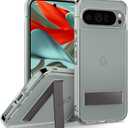 Caseology Capella Kickstand Case for Google Pixel 9 Pro XL Case 5G [Military Grade Drop Tested](2024) - Clear Charcoal Gray