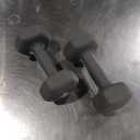 Amazon Basics Neoprene Hexagon Shape Dumbbell Hand Weights, 15 Pounds, Home Workout, Dark Grey, Pair