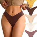 3 x ASIMOON High Waist Bikini Underwear Womens Seamless Lace No Show Panties Soft Stretch High Cut Panties 10 Pack (L)