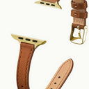 Leather Slim Waistband Watch Strap, Compatible with Apple Watch Series 8/7/6/5/4, Tang Buckle Clasp
