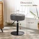 LUE BONA Height Adjustable Vanity Stool 15.8"-20.7", 360° Swivel Gray Faux Leather Chair, 300lb Capacity for Makeup Room, Bathroom