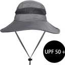 hoyuwak Sun Hat with Wide Brim - Breathable Mesh fischer's hat for Outdoor Activities, Adjustable Chin Strap, Foldable Fishing & Straw Hats for Women & Men, UV Protection, 22-25.6 inch White