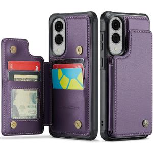 Vinich for Samsung Galaxy S25 Edge Wallet Case with Card Holder, RFID Blocking Credit Slots Kickstand Shockproof Phone Cover Fit for Galaxy S25 Edge 6.7" Purple