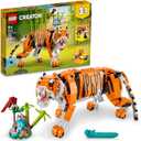 LEGO Creator 3 in 1 Majestic Tiger - Building Toy for Boys & Girls, Ages 9+ - Gift for Easter Baskets - Kids Bedroom and Desk Decor - Build Tiger, Panda, or Koi Fish - 31129
