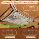 Car Ceiling Cargo Net with 2 Pockets,31.5"x21.6" Overhead Storage Mesh Organizer for SUV and Mini Van,Double Car Net for Road Trip Essentials,Camping Gear,Vehicle Roof Storage,Beige