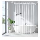 EurCross 9G Clear Shower Curtain Liner 72 x 78 inches Long with 5 Magnet Weights, Heavy Duty Weighted Premium PEVA Plastic Shower Curtain Liner with 12 Hooks for Bathroom