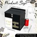 AerWo Black Wedding Card Box with Lock, Acrylic Gift Card Box for Party with 3D Letters, Large Wedding Card Boxes for Reception Elegant Wedding Memory Box Envelope Box for Graduation Birthday Decor