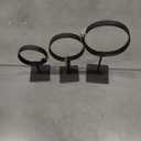 Creative Co-Op Decorative Modern Found Metal Rings on Stands, Black, Set of 3