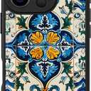 FUNMIKO for iPhone 16 Pro Max Case Wireless Charging & Military-Grade Protection - Trendy Floral Design for Women Girls, Matte Non-Slip Phone Cover with Shockproof Corners - Exquisite Motif