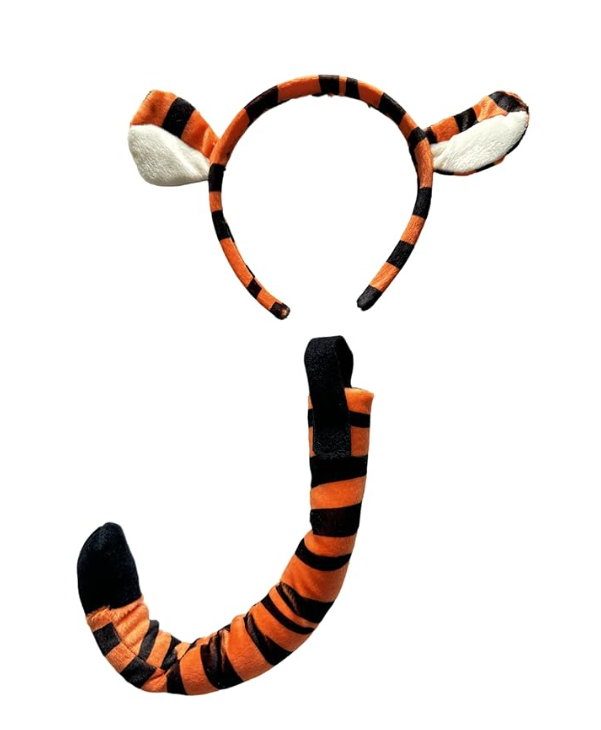 Kids Plush Farm, Mythical, Woodland and Zoo Animals Headband Ears & Tail Costume Set (Choose Style)