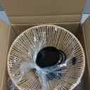 Rattan Pendant Light,boho hanging light Fixture Kitchen Island,Handwoven wicker Flush Mount ceiling light fixtures,Coastal Natural rattan chandelier for dining room Bedroom Living Room Hallway