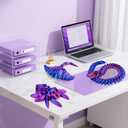 3D Printed Animals Sets - 6PCS Dragon Snake Spider Stingray Collections Fidget Stuff for Adults, Desk Home Office Decor, Birthday Party Halloween (Blue and Purple Set)