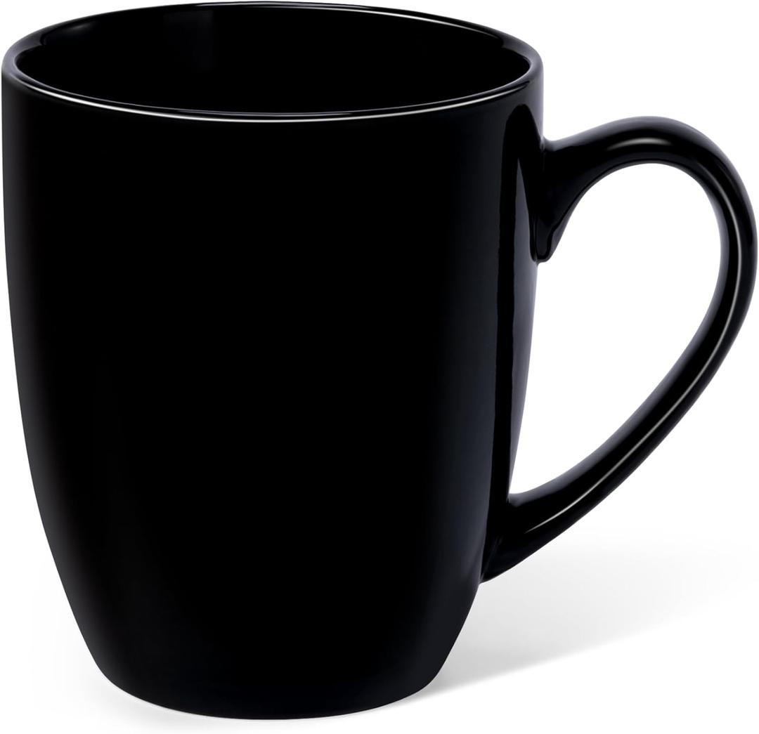 Urbanstrive 16 oz Large Coffee Mug with Handle Tea Cup Novelty Coffee Cup Idea Gift for Men Women Office Work, Black