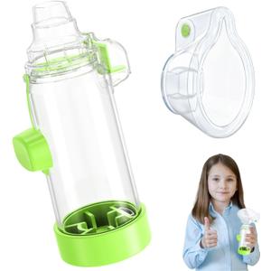 Soft Silicone Inhaler Spacers for Adults and Kids - Fun and Colorful Nessi OTC Spacer (Kids-Green)
