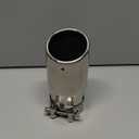 Vurkcy 2.5 inch Inlet Exhaust Tip, 3" Outlet 6" Overall Length Stainless Steel Exhaust Tail Pipe, Clamp-On, Rolled Edge, Slant Sleek Angle Cut, Polished Tailpipe, Silvery