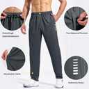 ZENGVEE Sweatpants for Men Athletic with Zipper Pockets Workout Sweat Pants Lightweight for Jogging Gym Running Track Exercise Training Lounge Open Bottom 3029 Darkgray S (Gray, S)