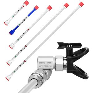 Spray Freely-8 Piece Set of Extension Pole Rod,Airless Paint Sprayer Gun Tip Extension Pole,with Swivel Joint Reversible Spray Tips and Tip Guard Protector (8in 12in 20in 30in 40in)