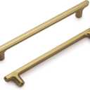 Lardmon 3 Pack Champagne Bronze Modern Cabinet Pulls 7.6 Inch(195mm) Total Length | 6.3 Inch(160mm) Hole Center Bar Pulls Kitchen Cabinet Handles Solid Drawer Pulls Heavy Duty Kitchen Hardware
