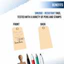 2 x Easytwelve - 125 Pcs Hang Tags Labels with Reinforced Eyelet with Wire Cardboard for Labeling Price Sale Shipping Product Inventory Luggage Garage Hanging Items 4 3/4 x 2 3/8 inch (Wire Attached)
