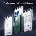 CASEKOO World's First 3-in-1 Magnetic Ring Stand for Samsung Galaxy S25 Ultra case | Patented Design, 16FT Military Drop Protection, Magsafe Compatible | Slim Matte Translucent Cover 6.9" 2025, Green