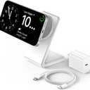 Mag-Safe Charger Stand for iPhone 16 (with 20W Adapter, 5Ft Cable), Magnetic Wireless Charger with Fast Charging Capability for iPhone 15/14/13/12 Series- Grey