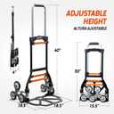 Upgraded Stair Climbing Cart, 280Lbs Heavy Duty Folding Hand Truck Dolly, Folding Shopping Cart, Portable Personal Stair Climbing Dolly with Bag for Moving, Luggage, Groceries, Travel, Office