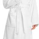 H by Frette Shawl Collar Bathrobe with Piping (X-Large) - Luxury All-White Bathrobe For Men and Women/ Soft, Fluffy, and Cozy / 100% Cotton