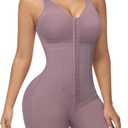 M MYODRESS Fajas Colombianas Moldeadoras Postpartum Stage 2 Body Shaper Compression Garment Tummy Tuck Shapewear with Bra (XX-Large, Purple)