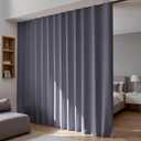 Room Divider Blackout Curtains Flexible Sliding Tracks Sets Ceiling Mounted Rod Window Curtain Privacy Separation for Bedroom Living Rooms,1 Panel Grey Drape and Black Track Set-W108xH72 in