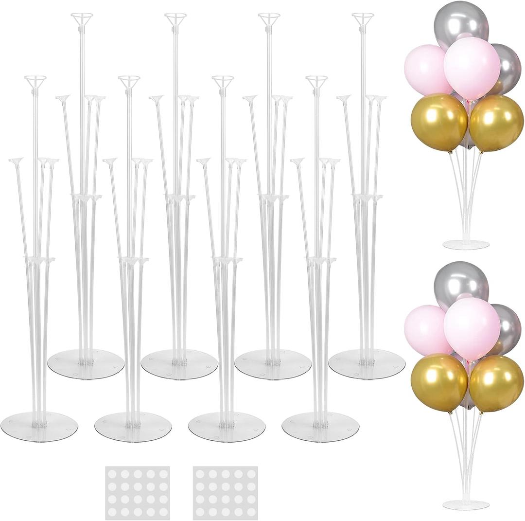 JOYYPOP 8 Sets Balloon Stand Kit For Table, Balloon Sticks with Base Birthday Graduation Party Decorations Wedding