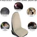 Waterproof Car Towel Seat Cover, Sweating Non-Slip Premium Towel Carseat Cover Protector, Universal Soft Machine Washable Car Truck SUV Front Seat Cover for Gym Workout Beach Hiking (Beige)
