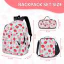 Strawberry Kids Backpack for School Boys, 3PCS Teen Boy Backpack with Lunch Box & Pencil Pouch Set, Shoulders Travel Daypack Lightweight School Bag Bookbag Set for Kindergarten Primary Middle School