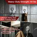 Latoxcaa Large Adhesive Hooks 12-Pack, Heavy Duty Wall Hooks for Bathroom, Kitchen, Outdoor, Strong Self-Adhesive Towel & Coat Hooks, Waterproof Transparent Utility Hooks for Home Improvement