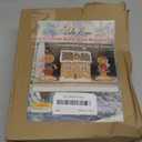 Lulu Home Christmas Tabletop Decorations, Resin Gingerbread House and 2 Gingerbread Men Figurines Adorn with Candy Cane Wreath for Indoor Holiday Fireplace Shelf Ornaments Display