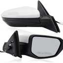 MOFOAP Passenger Side Mirror Compatible With 2016 2017 2018 2019 2020 2021 Honda Civic Coupe Sedan Hatchback, Mirror with Power Glass, NonHeated, Manual Folding (Silvery)