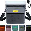 Dog Treat Pouch with Magnetic Closure 4-Cup Silicone Bag Fanny Pack Holder with Clicker 4 Ways to Wear Front Pocket Fits All Phones Ideal for Leash, Pet Walking and TrainingGray