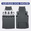 FUAMEY Sleeveless Dog Sweaters for Small Dogs, Warm Puppy Sweater Cable Knit, Cozy Winter Clothes Outdoor Indoor, Thermal Turtleneck Shirt Cold Weather Outfits, Shih Tzu, Bichon Frise (Grey, S) (Gray)